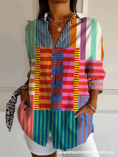 KALEIDO | GEOMETRIC COTTON-BLEND SHIRT