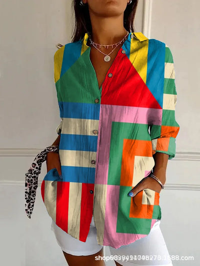 KALEIDO | GEOMETRIC COTTON-BLEND SHIRT