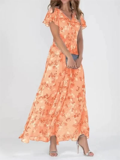 ARALUEN | SKY FLORAL CHIFFON MAXI