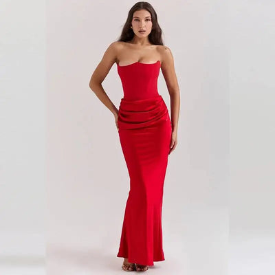 KIAMA | BIAS-CUT SATIN EVENING DRESS
