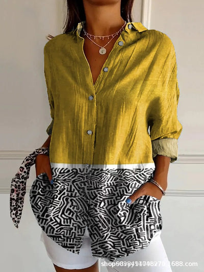 KALEIDO | GEOMETRIC COTTON-BLEND SHIRT