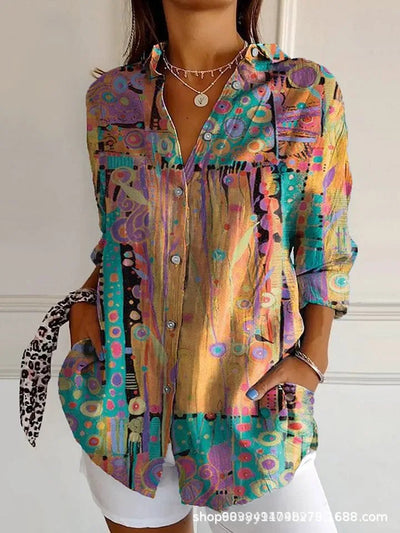 KALEIDO | GEOMETRIC COTTON-BLEND SHIRT