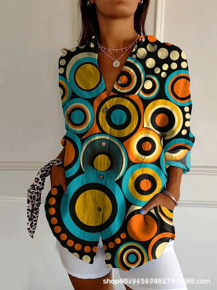 KALEIDO | GEOMETRIC COTTON-BLEND SHIRT