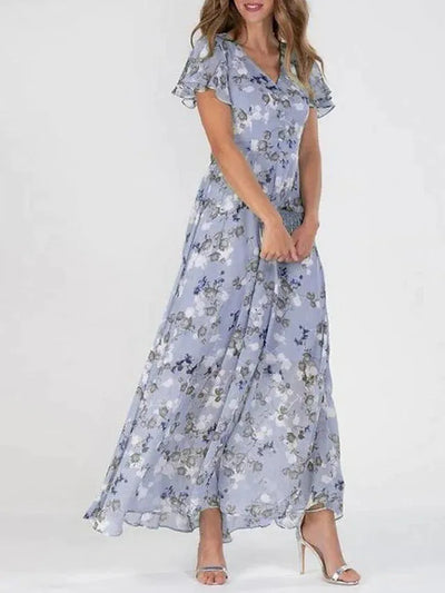 ARALUEN | SKY FLORAL CHIFFON MAXI
