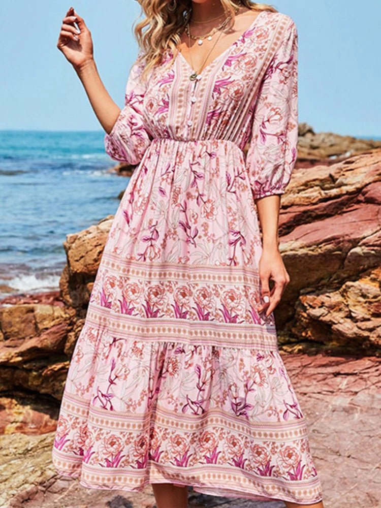 ANGLESEA | VINTAGE BLOSSOM BOHO DRESS - Isla Rose Sydney