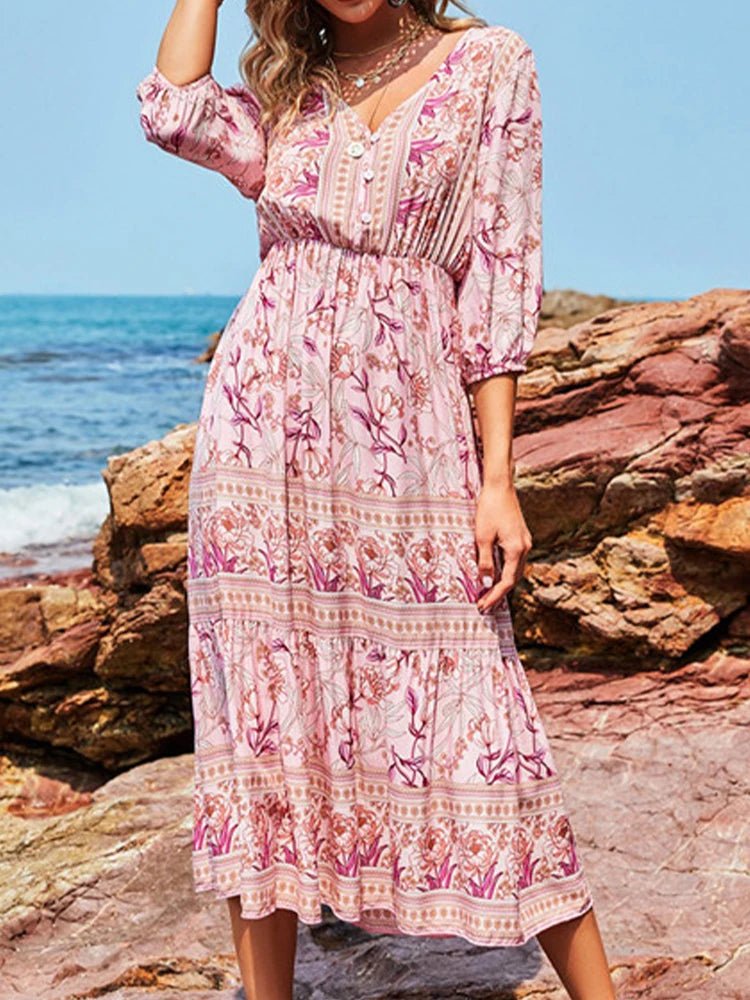 ANGLESEA | VINTAGE BLOSSOM BOHO DRESS - Isla Rose Sydney