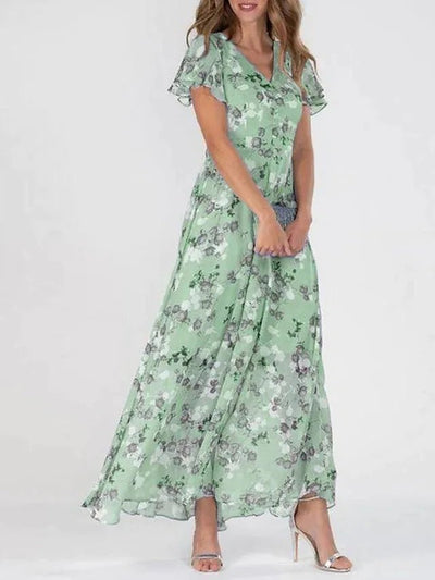 ARALUEN | SKY FLORAL CHIFFON MAXI - Isla Rose Sydney