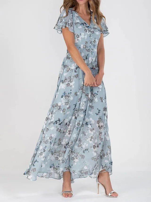 ARALUEN | SKY FLORAL CHIFFON MAXI - Isla Rose Sydney