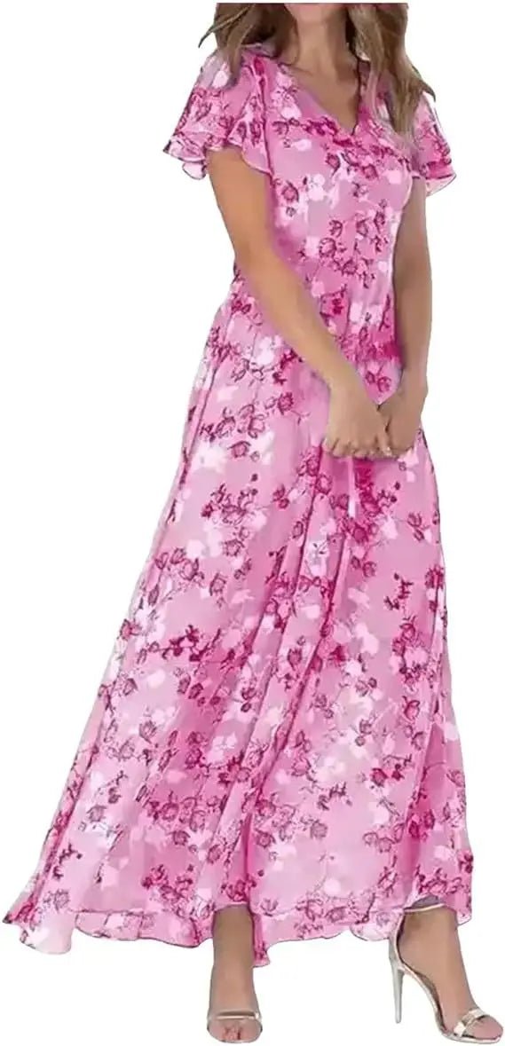 ARALUEN | SKY FLORAL CHIFFON MAXI - Isla Rose Sydney