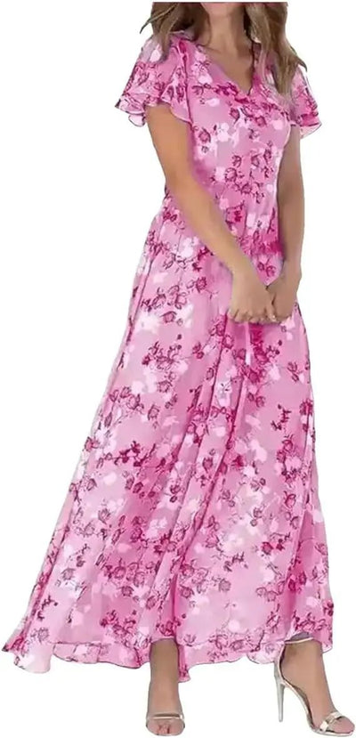 ARALUEN | SKY FLORAL CHIFFON MAXI - Isla Rose Sydney