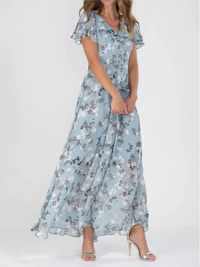 ARALUEN | SKY FLORAL CHIFFON MAXI - Isla Rose Sydney