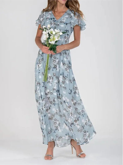 ARALUEN | SKY FLORAL CHIFFON MAXI - Isla Rose Sydney
