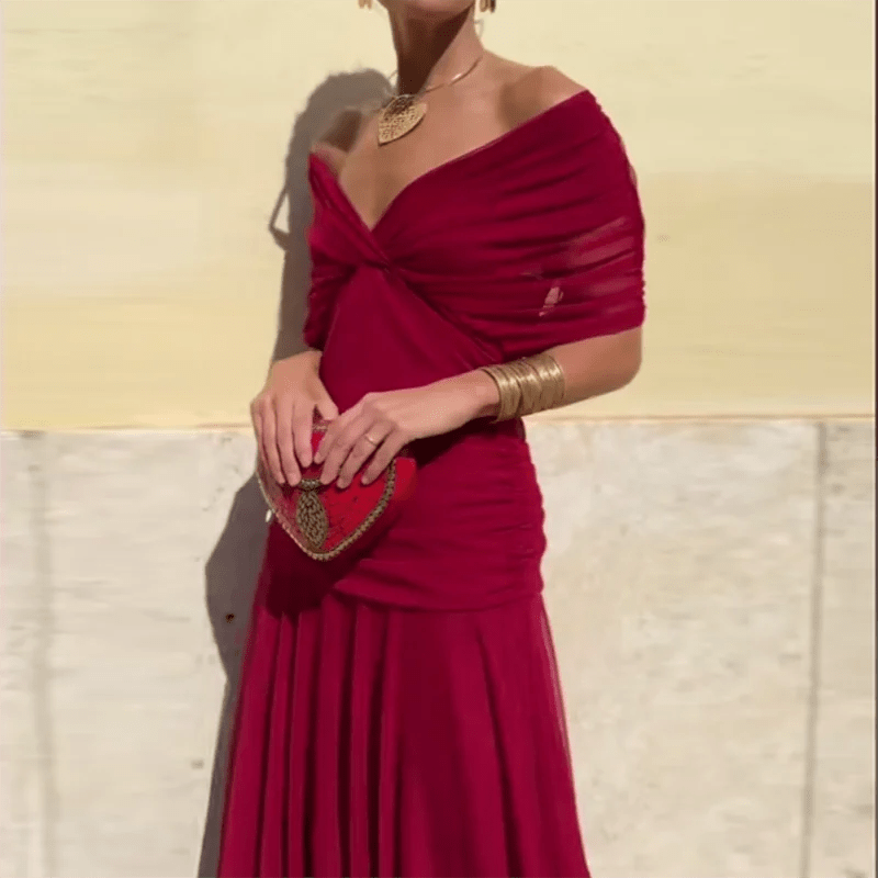 AVOCA | OFF - SHOULDER DRAPE FLORAL MAXI - Isla Rose Sydney