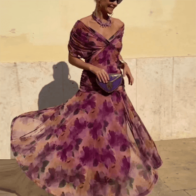 AVOCA | OFF - SHOULDER DRAPE FLORAL MAXI - Isla Rose Sydney
