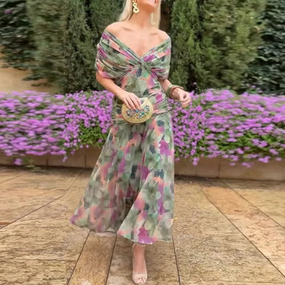 AVOCA | OFF - SHOULDER DRAPE FLORAL MAXI - Isla Rose Sydney