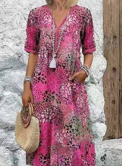 BANGALOW | MOSAIC GARDEN V - NECK MIDI - Isla Rose Sydney