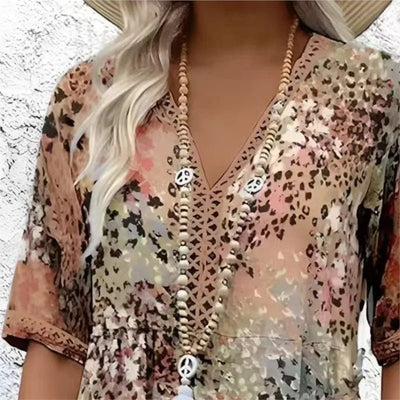 BANGALOW | MOSAIC GARDEN V - NECK MIDI - Isla Rose Sydney