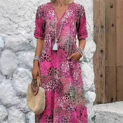 BANGALOW | MOSAIC GARDEN V - NECK MIDI - Isla Rose Sydney