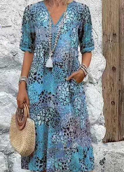 BANGALOW | MOSAIC GARDEN V - NECK MIDI - Isla Rose Sydney