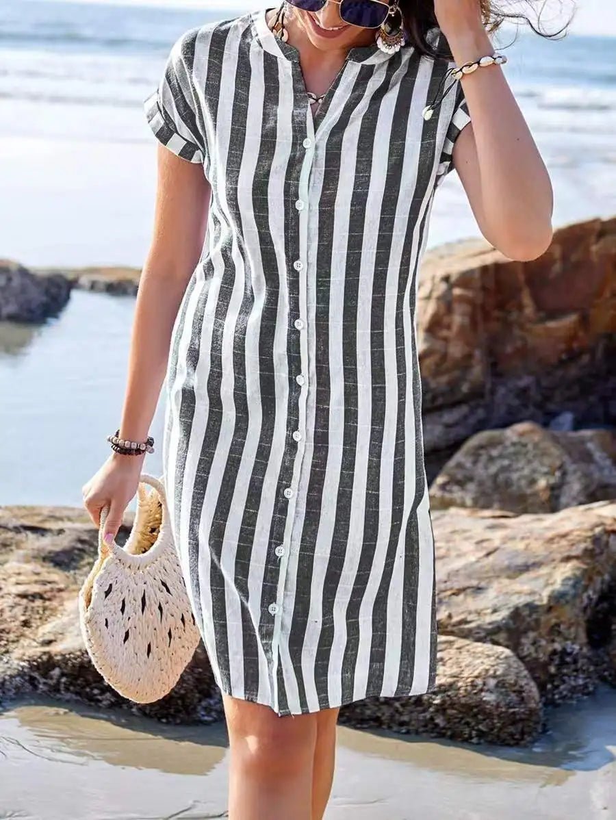 COTTESLOE | COASTAL STRIPE SHIRT DRESS - Isla Rose Sydney