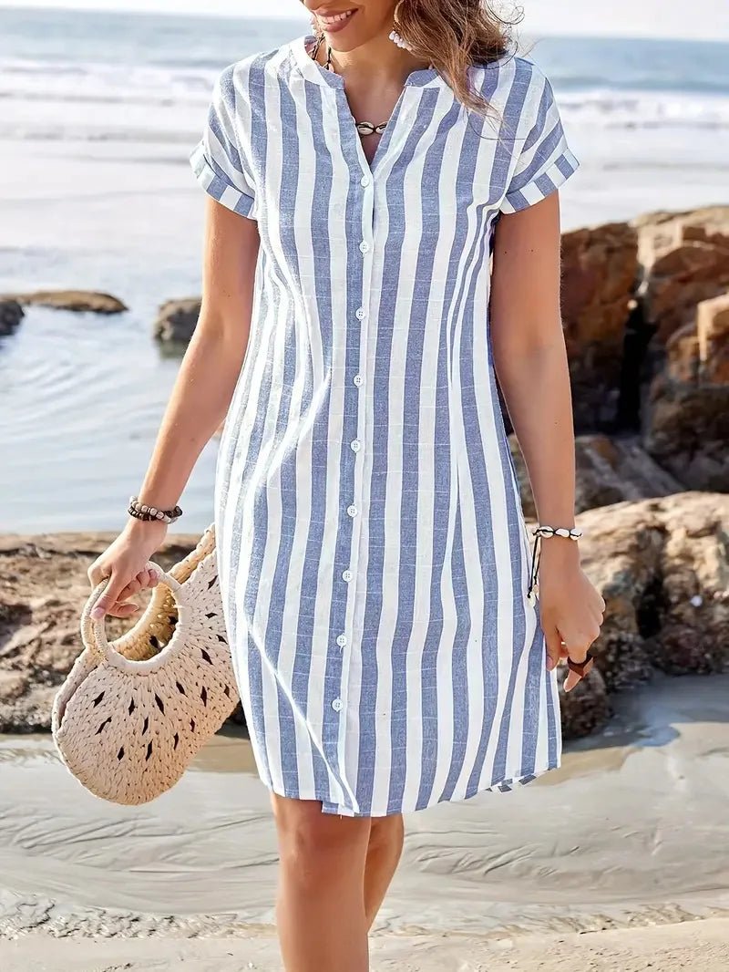 COTTESLOE | COASTAL STRIPE SHIRT DRESS - Isla Rose Sydney