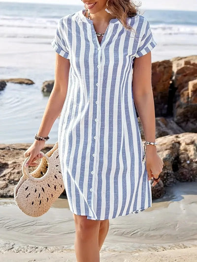 COTTESLOE | COASTAL STRIPE SHIRT DRESS - Isla Rose Sydney