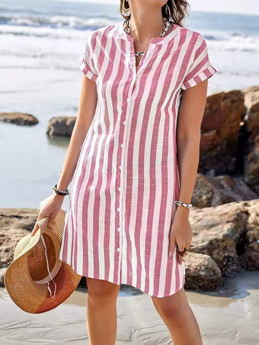 COTTESLOE | COASTAL STRIPE SHIRT DRESS - Isla Rose Sydney