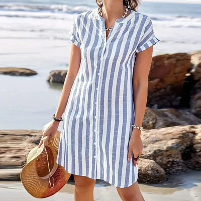 COTTESLOE | COASTAL STRIPE SHIRT DRESS - Isla Rose Sydney
