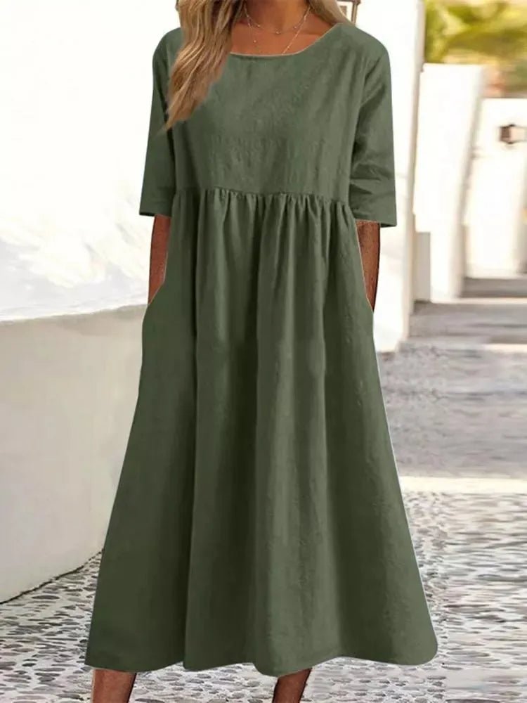 DEVONPORT | EMPIRE - SEAM LINEN MIDI - Isla Rose Sydney