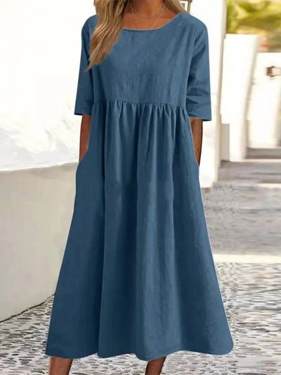 DEVONPORT | EMPIRE - SEAM LINEN MIDI - Isla Rose Sydney