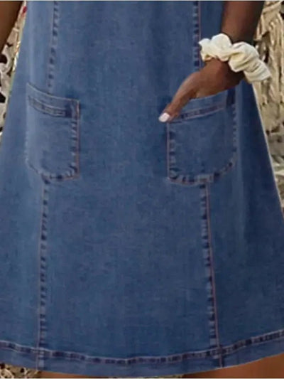 KALBARRI | V - NECK DENIM SHIFT - Isla Rose Sydney