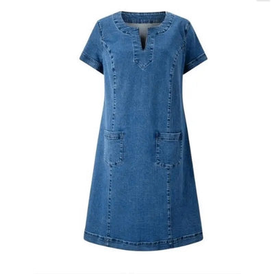 KALBARRI | V - NECK DENIM SHIFT - Isla Rose Sydney