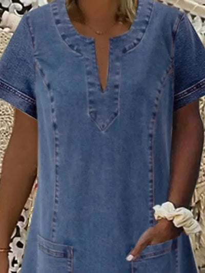 KALBARRI | V - NECK DENIM SHIFT - Isla Rose Sydney