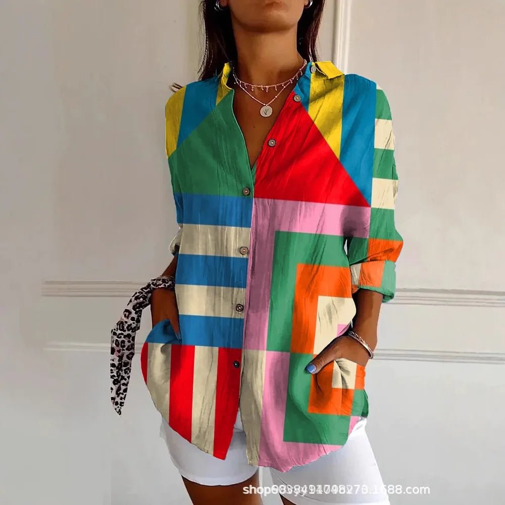 KALEIDO | GEOMETRIC COTTON - BLEND SHIRT - Isla Rose Sydney