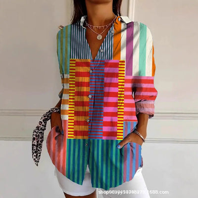 KALEIDO | GEOMETRIC COTTON - BLEND SHIRT - Isla Rose Sydney