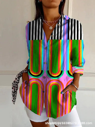 KALEIDO | GEOMETRIC COTTON - BLEND SHIRT - Isla Rose Sydney