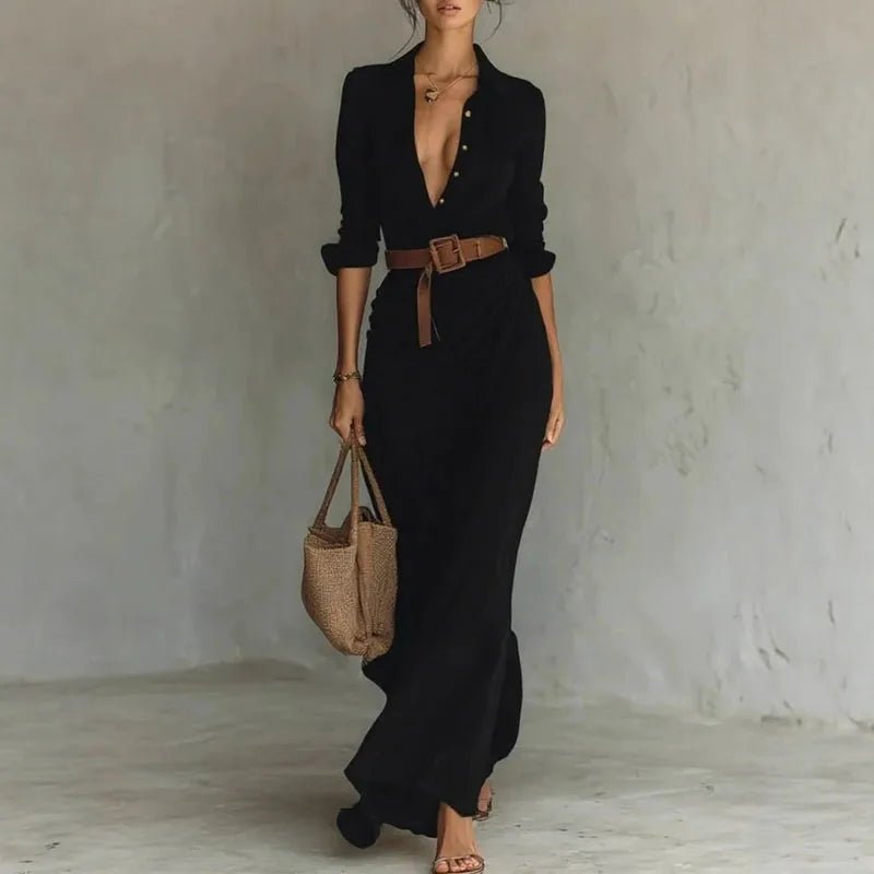 TAMARIND | DRAPED LINEN SHIRT DRESS - Isla Rose Sydney