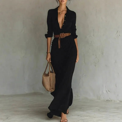 TAMARIND | DRAPED LINEN SHIRT DRESS - Isla Rose Sydney