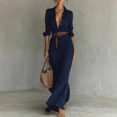 TAMARIND | DRAPED LINEN SHIRT DRESS - Isla Rose Sydney