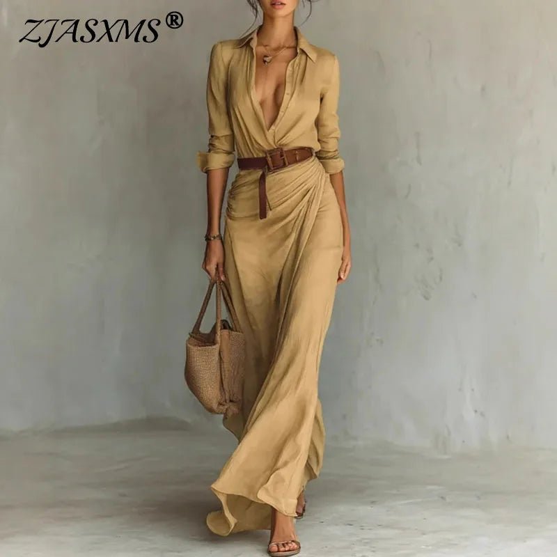 TAMARIND | DRAPED LINEN SHIRT DRESS - Isla Rose Sydney