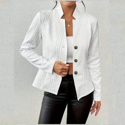 Women Blazer Jacket Suit Coat Single Breasted Stand Collar Slim Outerwear Temperament Office Lady 2025 Spring Vintage Tops - PurePaw